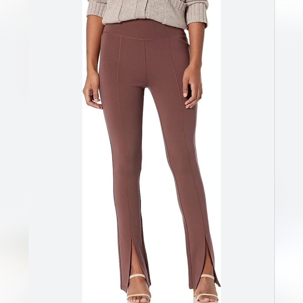 NWT, The Drop Chocolate Brown Uma Ponte pull-on split hem leggings, Size Medium - Picture 2 of 14